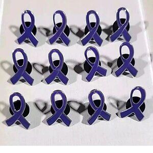 12 Pins Purple Ribbon Tac Pin Cancer Awareness Event Giveaways Relay for Life